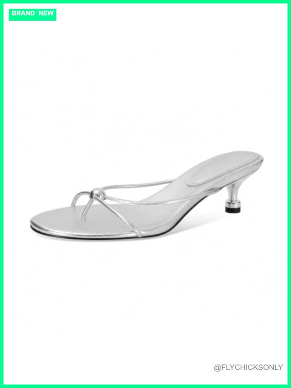 Kitten Heel Thong Sandals Vegan Leather Slip-On Open Toe Women's Heels